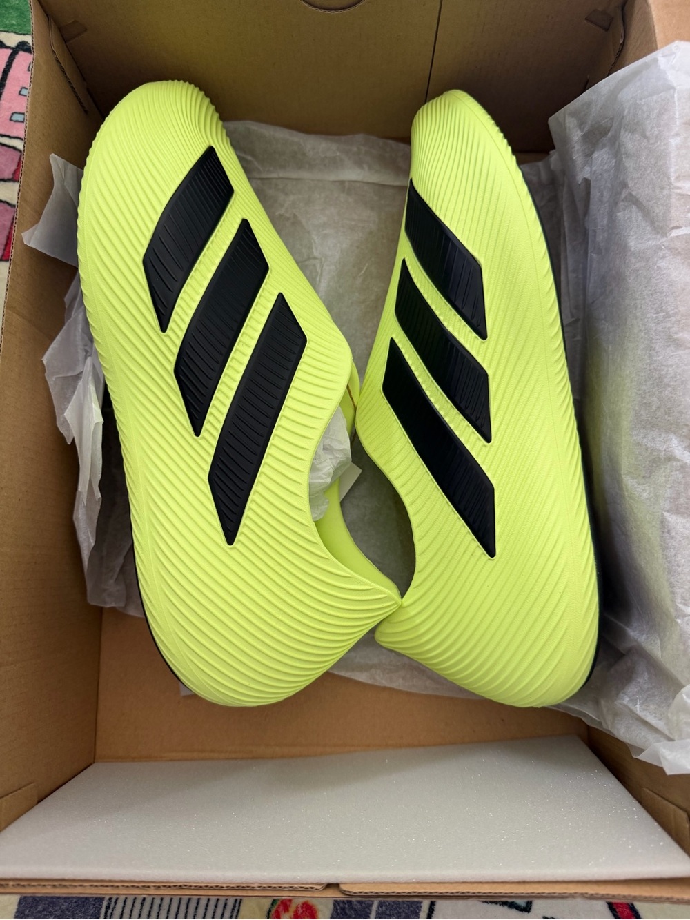 adidas Bright Neon Yellow Purechill Slip Ons